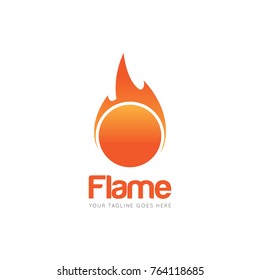 Flame logo, icon, symbol design template