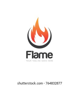 flame logo, icon, symbol design template