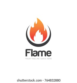 flame logo, icon, symbol design template