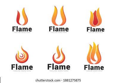 Flame logo icon vector template.