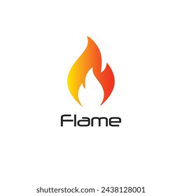 Logo de la llama - icono de la llama, símbolo de fuego quemado