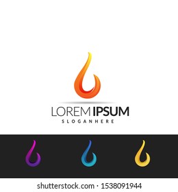 Flame Logo premium template, colorful gradient Vector illustrasion