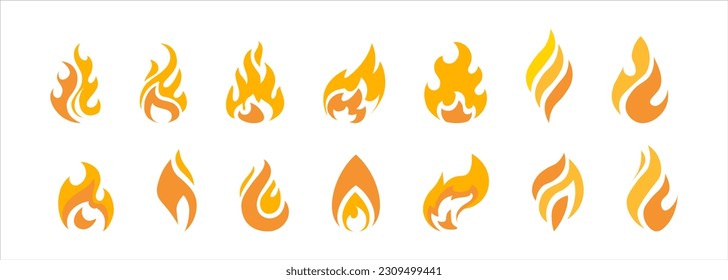 Flame logo set. Icons. Flames.