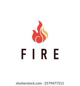 flame logo symbol burning fire design with simple minimalist concept brand template