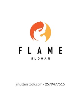 flame logo symbol burning fire design with simple minimalist concept brand template