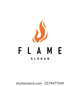 flame logo symbol burning fire design with simple minimalist concept brand template