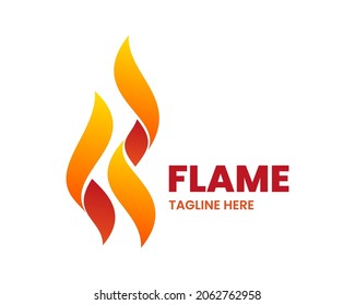 Flame logo template. Abstract fire. Stock vector emblem.
