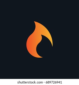 Flame logo template. Oil and gas logo vector. Fire vector design