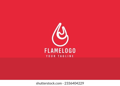 ilustración de icono del vector del logotipo de llama