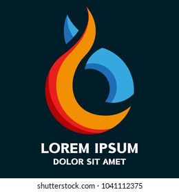 Flame logo . Vector illustration isolated on background .
