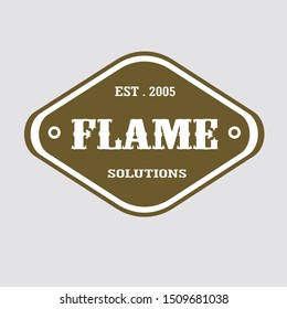 flame logo vintage with simple design