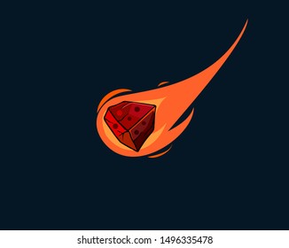 Flame meteorite Design cartoon Vector