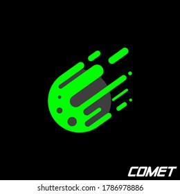 Flame meteorite. Flat design cartoon vector template.