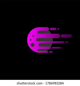 Flame meteorite. Flat design cartoon vector template.