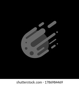 Flame meteorite. Flat design cartoon vector template.