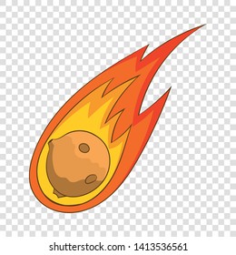 Flame meteorite icon. Cartoon illustration of flame meteorite vector icon for web design