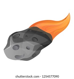 Flame meteorite icon. Cartoon of flame meteorite vector icon for web design isolated on white background