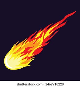 Flame meteorite icon. Cartoon of flame meteorite vector icon for web design isolated on white background