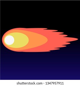 Flame meteorite icon. Flat illustration of flame meteorite vector icon for web design