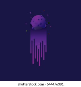 Flame meteorite icon in flat style isolated on blue background. symbol stock vector illustration.