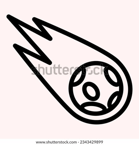 Flame meteorite line icon. Asteroid, space meteor. Astronomy vector design concept, outline style pictogram on white use for and app. Eps 10.