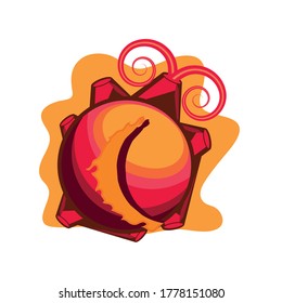 flame meteorite on white background vector illustration design