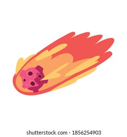 flame meteorite on white background vector illustration design