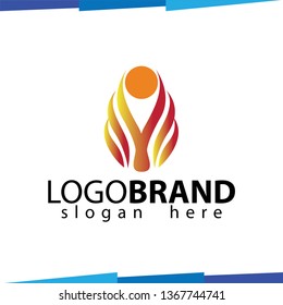 Flame oil symbol logo template