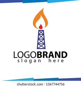 Flame oil symbol logo template