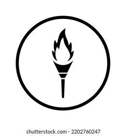 Flame, Olympic, sport icon. Black vector design.