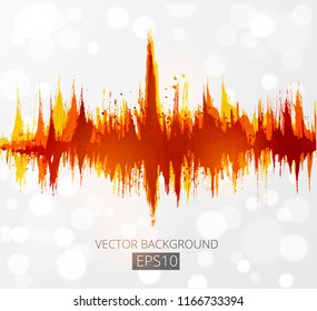 Flame on white background. Place for your text. Vector illustration.