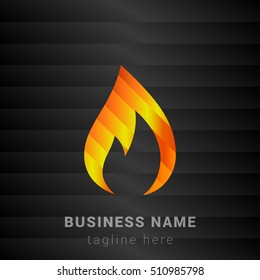 Flame Orange, Yellow and Black silk fashion premium icon / Logo