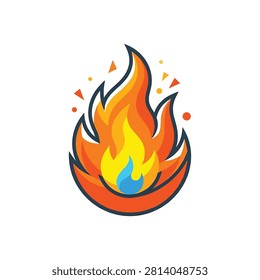 Flame with orange and yellow hues
