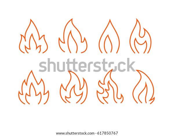 Flame Outline Icon Stock Vector (Royalty Free) 617850767