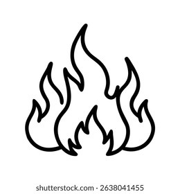  Flame Outline Icon  Black Fire Symbol Vector