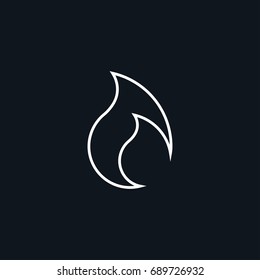 Flame outline logo template. Oil and gas logo vector. Fire vector design