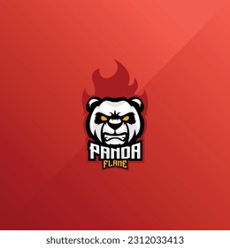 máscara de diseño de apoyo del logotipo de flame panda