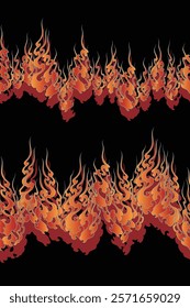 Flame pattern drawn using Japanese techniques,