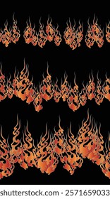Flame pattern drawn using Japanese techniques,