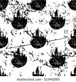 Flame pattern grunge, black image on white background