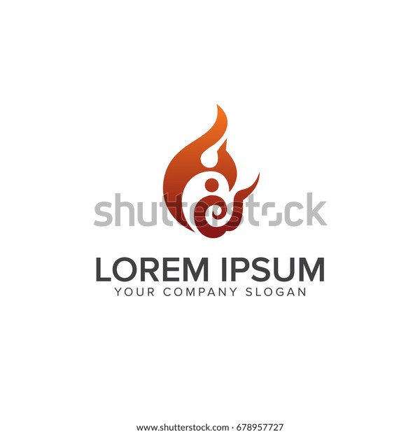 flame people fire logo design template stock vector royalty people template