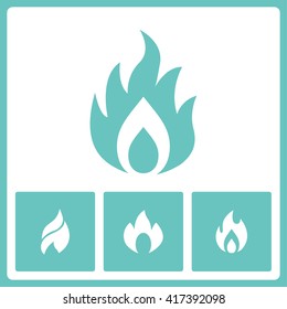 Flame pictogram. Web vector graphic. Design collection.