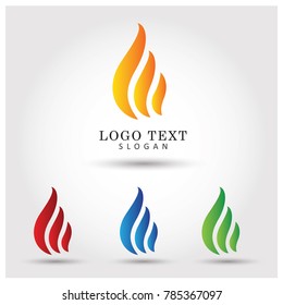 Flame Power Symbol & Icon Logo Vector Template