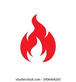 Flame red icon design. Fire logo sign. Vector illustration. 