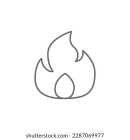 Flame related vector linear icon. Hot offer and sale. Popular news. Fire sign. Vector outline illustration Isolated on white background. Editable stroke