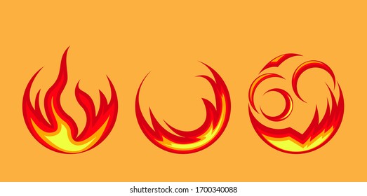 Flame represented in vector painting for danger warning.