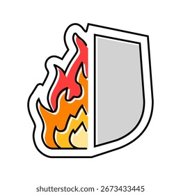 ícone de cor retardante de chama vetor. sinal de retardante de chama. ilustração de símbolo isolado