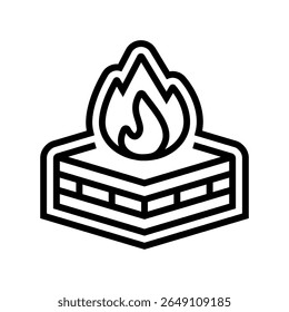 flammhemmender Liniensymbol-Vektor. flammhemmendes Zeichen. isoliertes Kontursymbol, schwarze Illustration