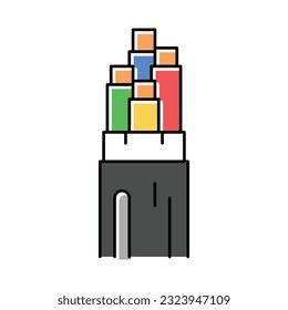 flame retardant low smoke halogen cable color icon vector. flame retardant low smoke halogen cable sign. isolated symbol illustration