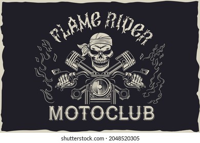 Flame rider motoclub emblem design